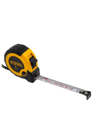 Рулетка 3м х 13мм, двухкомп. корпус, кнопка-пауза// Denzel