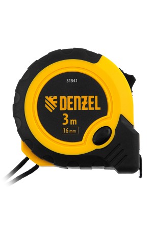 Рулетка 3м х 16мм, двухкомп. корпус, кнопка-пауза// Denzel