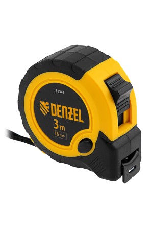 Рулетка 3м х 16мм, двухкомп. корпус, кнопка-пауза// Denzel