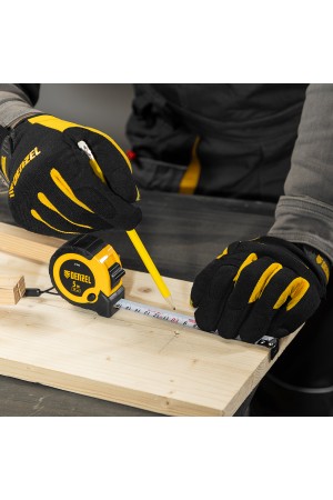 Рулетка 5м х 19мм, двухкомп. корпус, кнопка-пауза// Denzel