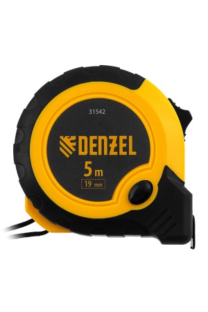 Рулетка 5м х 19мм, двухкомп. корпус, кнопка-пауза// Denzel