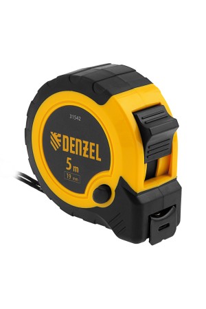 Рулетка 5м х 19мм, двухкомп. корпус, кнопка-пауза// Denzel
