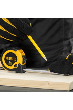 Рулетка 5м х 19мм, двухкомп. корпус, кнопка-пауза// Denzel