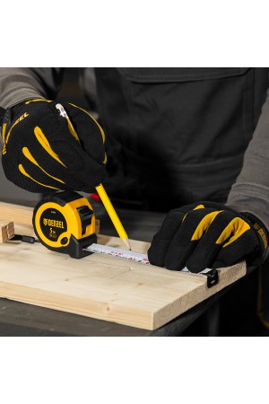 Рулетка 5м х 25мм, двухкомп. корпус, кнопка-пауза// Denzel