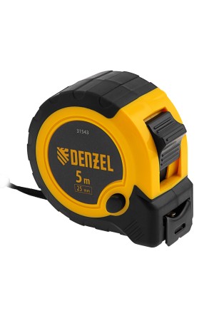 Рулетка 5м х 25мм, двухкомп. корпус, кнопка-пауза// Denzel