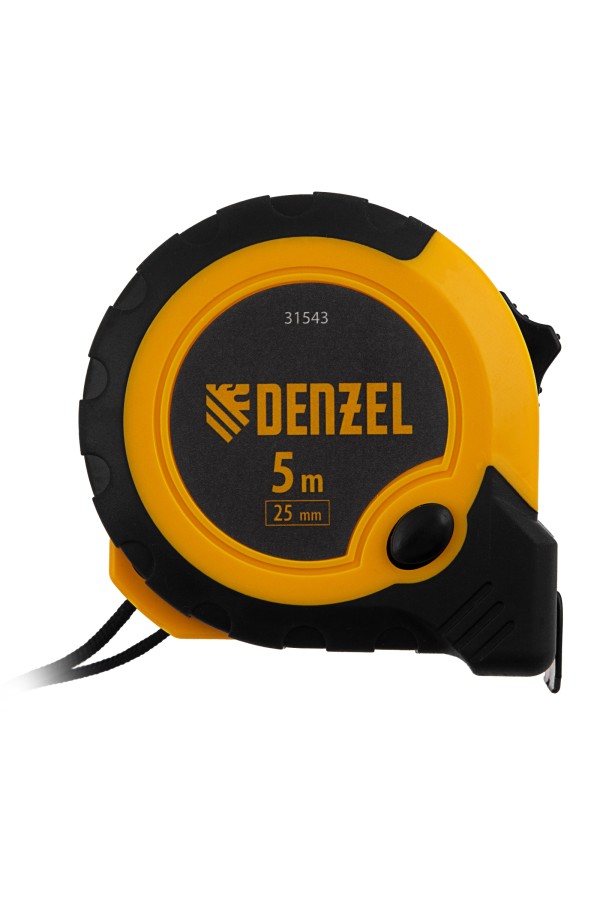 Рулетка 5м х 25мм, двухкомп. корпус, кнопка-пауза Denzel