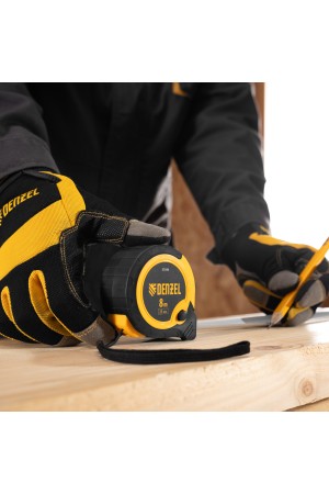 Рулетка 8м х 25мм, двухкомп. корпус, кнопка-пауза// Denzel