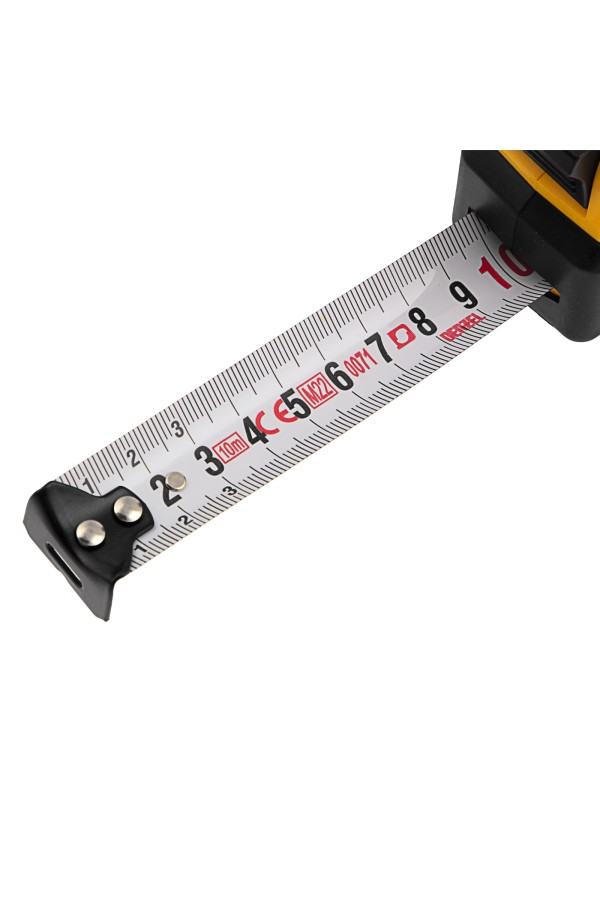 Рулетка 10м х 25мм, двухкомп. корпус, кнопка-пауза Denzel