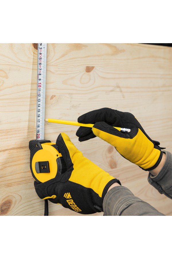 Рулетка 10м х 25мм, двухкомп. корпус, кнопка-пауза Denzel