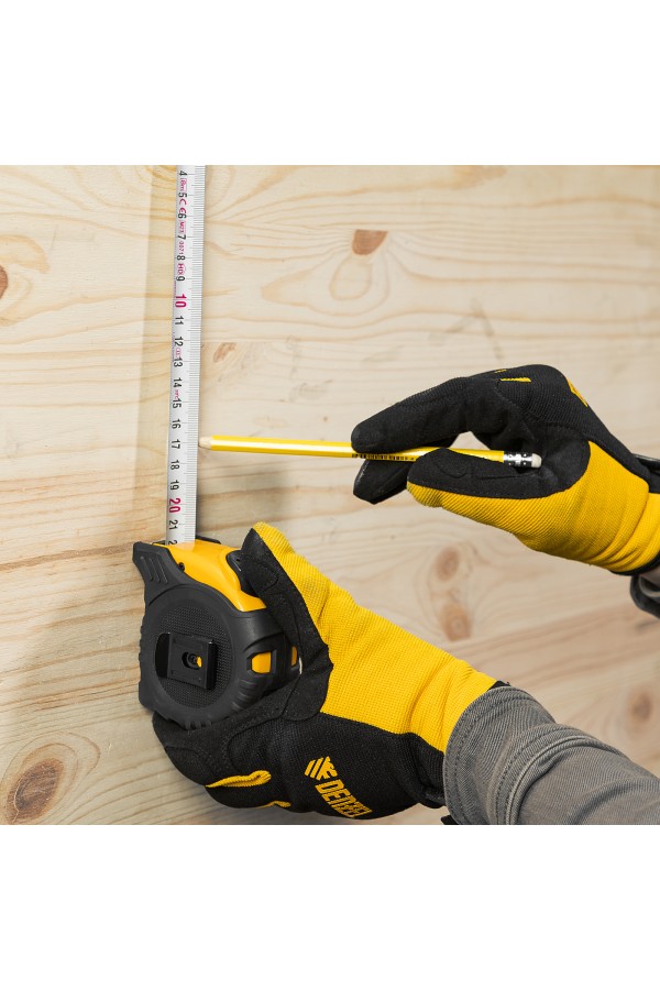 Рулетка 8м х 25мм, обрезиненный корпус, автоматическая фиксация Denzel