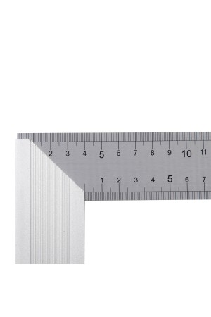 Угольник стальной 300 мм, нержавеющая сталь, градуировка, алюминиевое основание Denzel