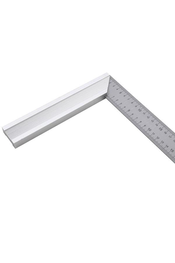 Угольник стальной 400 мм, нержавеющая сталь, градуировка, алюминиевое основание Denzel