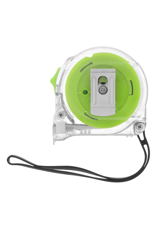 Рулетка Кварц,прозрачный корпус,амортизатор,5 м х 25 мм Сибртех