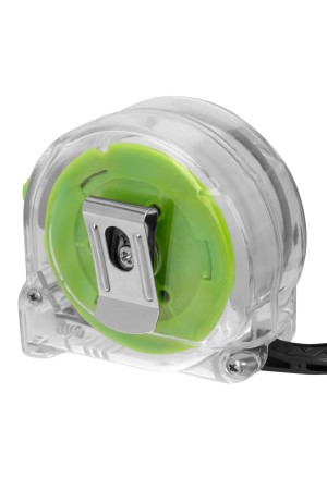 Рулетка Кварц,прозрачный корпус,амортизатор,5 м х 25 мм Сибртех