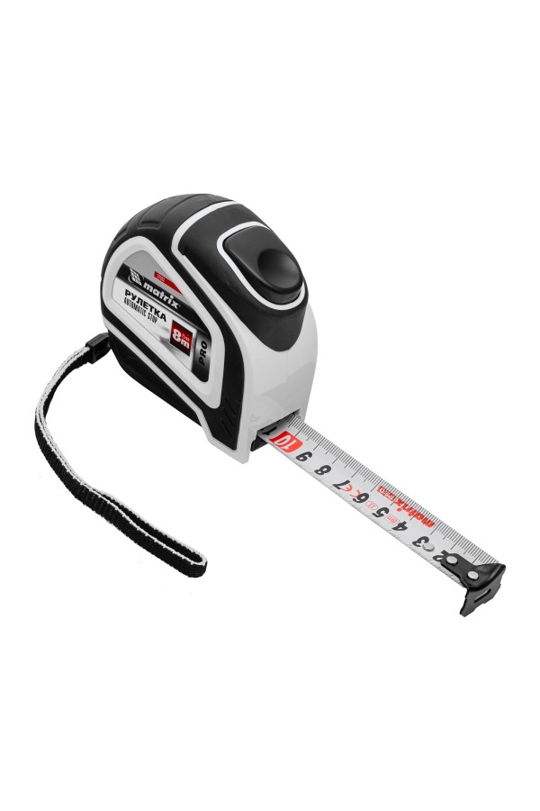 Рулетка Autostop,8 м х 25 мм,двухкомпонентный корпус,автоматическая фиксация,Pro Matrix