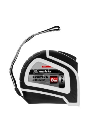 Рулетка Autostop,8 м х 25 мм,двухкомпонентный корпус,автоматическая фиксация,Pro Matrix