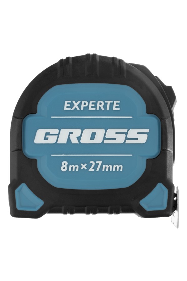 Рулетка Experte,8 м x 27 мм,двухкомпонентный корпус,магнит,двухсторонняя разметка,нейлон Gross