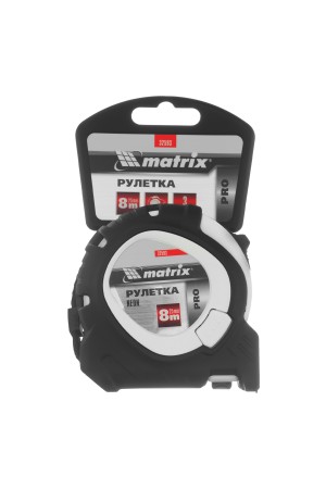 Рулетка Neon,8 м x 25 мм,обрезиненный корпус,3 фиксации,Pro Matrix