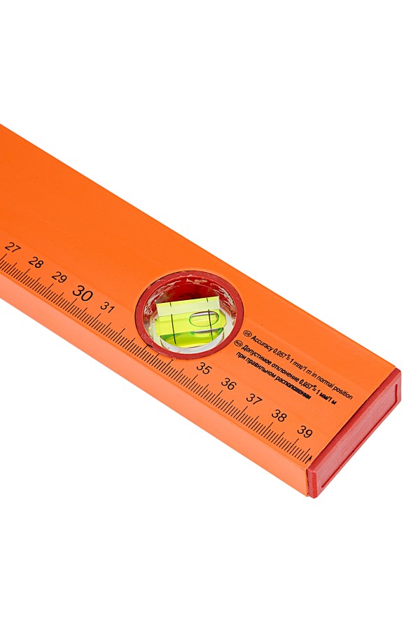 Уровень алюминиевый, 400 мм, 3 глазка, желтый, линейка Sparta