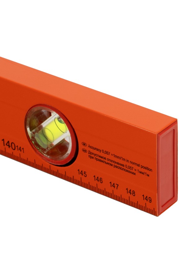 Уровень алюминиевый, 1500 мм, 3 глазка, желтый, линейка Sparta