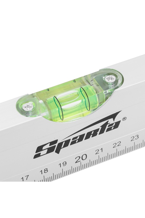 Уровень алюминиевый, 400 мм, 3 глазка, линейка Sparta