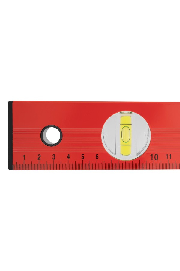 Уровень алюминиевый, 600 мм, 3 глазка, красный, линейка Matrix