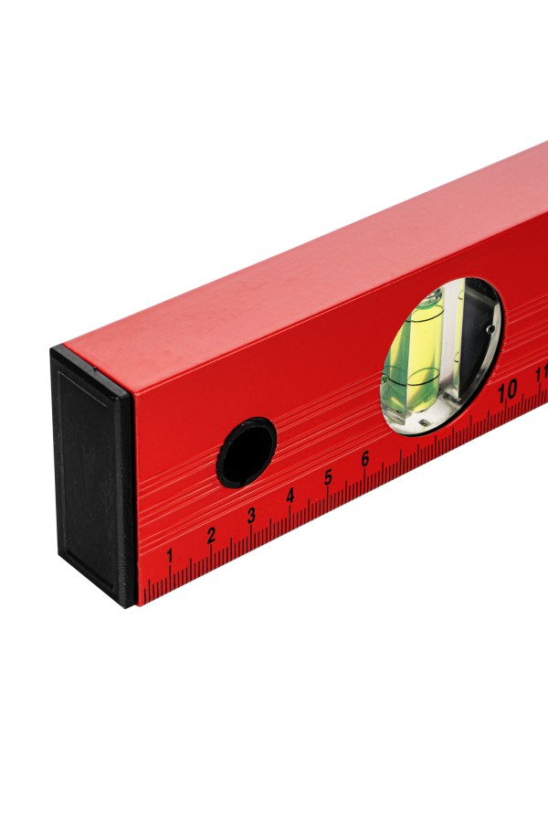 Уровень алюминиевый, 800 мм, 3 глазка, красный, линейка Matrix