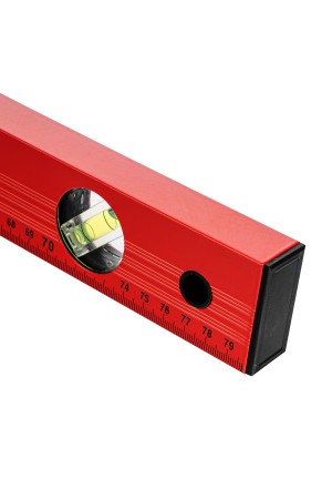 Уровень алюминиевый, 800 мм, 3 глазка, красный, линейка Matrix