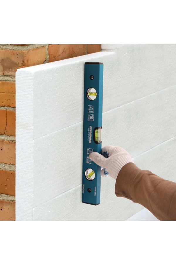 Уровень алюминиевый усиленный, 400 мм, 3 глазка Gross