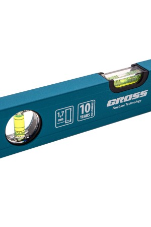 Уровень алюминиевый усиленный, 400 мм, 3 глазка Gross