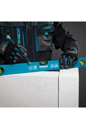 Уровень алюминиевый усиленный, 800 мм, 3 глазка Gross