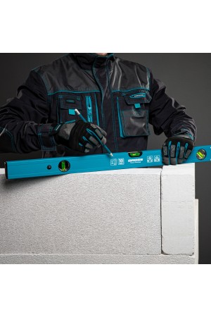 Уровень алюминиевый усиленный, 800 мм, 3 глазка Gross