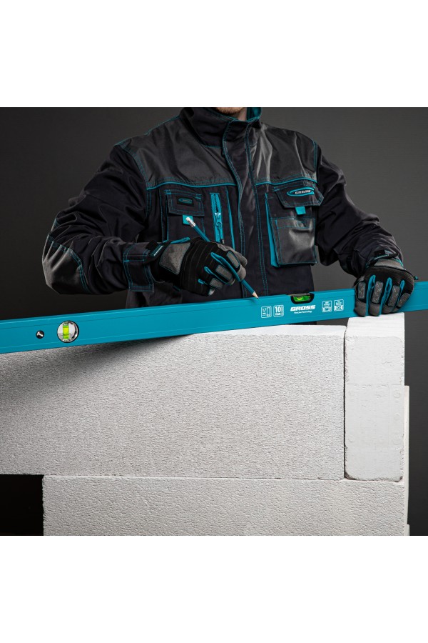 Уровень алюминиевый усиленный, 1200 мм, 3 глазка Gross