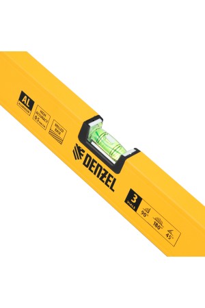 Уровень алюминиевый, магнит, фрезерованный, 3 глазка (1 зеркал.), 0,5 мм/м, 1000 мм Denzel