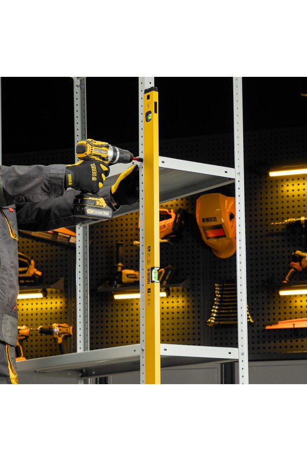 Уровень алюминиевый, магнит, фрезерованный, 3 глазка (1 зеркал.) 0,5 мм/м, 1200 мм Denzel