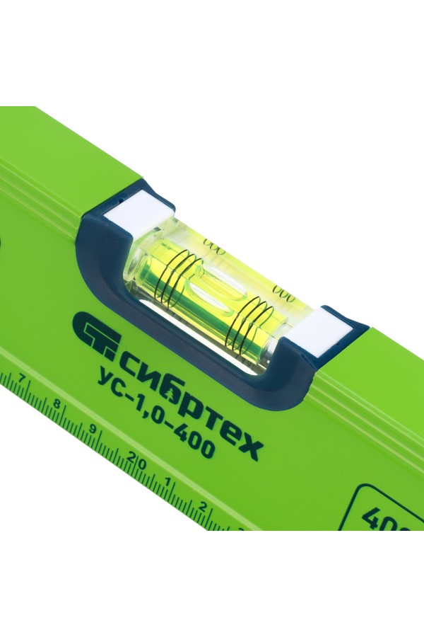 Уровень алюминиевый УС-1, 0-400, фрезерованный, 3 глазка, 400 мм Сибртех