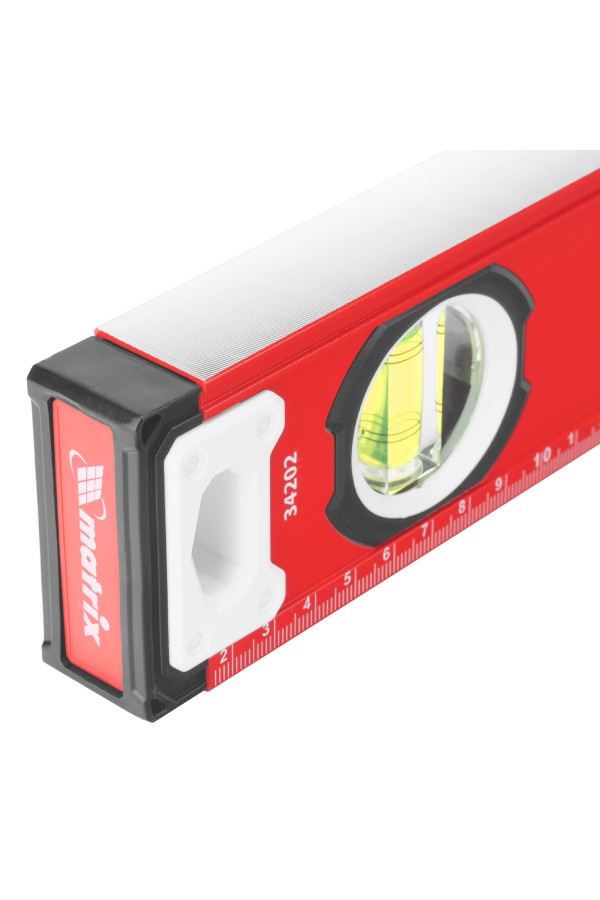 Уровень алюминиевый, фрезерованный, 3 глазка, рукоятки, 800 мм Matrix