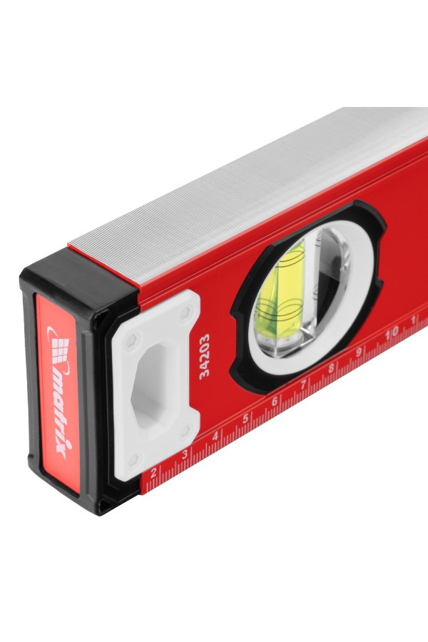 Уровень алюминиевый, фрезерованный, 3 глазка, рукоятки, 1000 мм Matrix