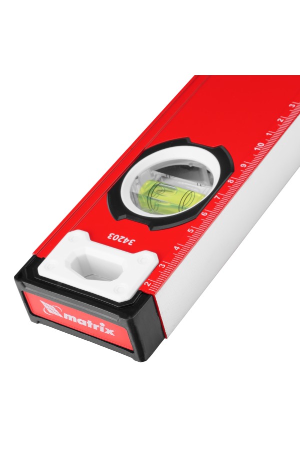 Уровень алюминиевый, фрезерованный, 3 глазка, рукоятки, 1000 мм Matrix