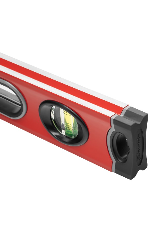 Уровень алюминиевый, 1000 мм, 3 глазка, ударопрочные заглушки, двухкомпонентные ручки Matrix ProFI