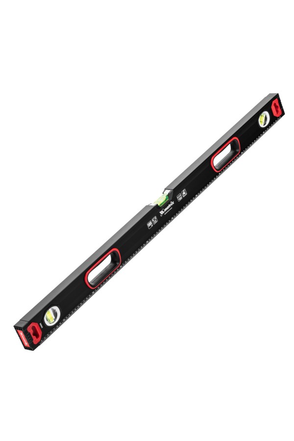 Уровень алюминиевый, усиленный, фрезерованный, 3 глазка, двухкомпонентные рукоятки, 1000 мм Matrix