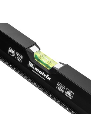 Уровень алюминиевый, усиленный, фрезерованный, 3 глазка, двухкомпонентные рукоятки, 1000 мм Matrix