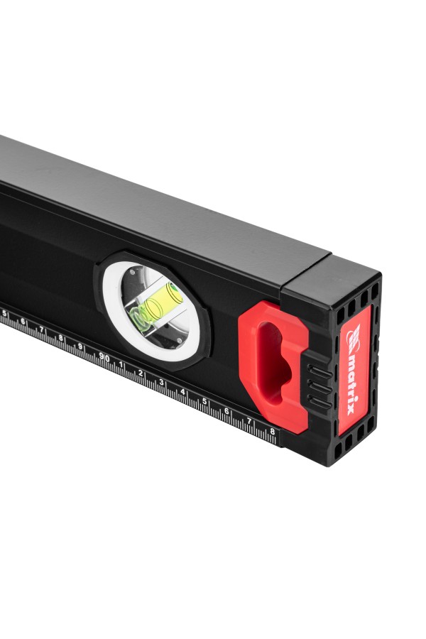 Уровень алюминиевый, усиленный, фрезерованный, 3 глазка, двухкомпонентные рукоятки, 1000 мм Matrix