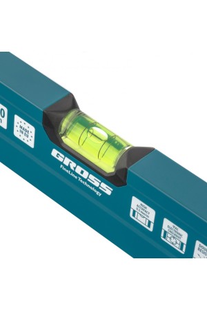 Уровень алюминиевый, 600 мм, фрезеровка, 3 глазка, Prazision Gross