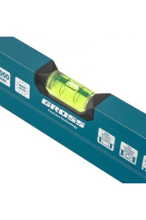 Уровень алюминиевый, 1200 мм, 2 рукоятки, фрезеровка, 3 глазка, Prazision Gross