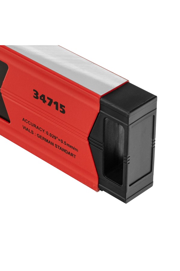 Уровень алюминиевый магнитный, 1500 мм, фрезерованный, 3 глазка (1 зеркальный) усиленный Matrix