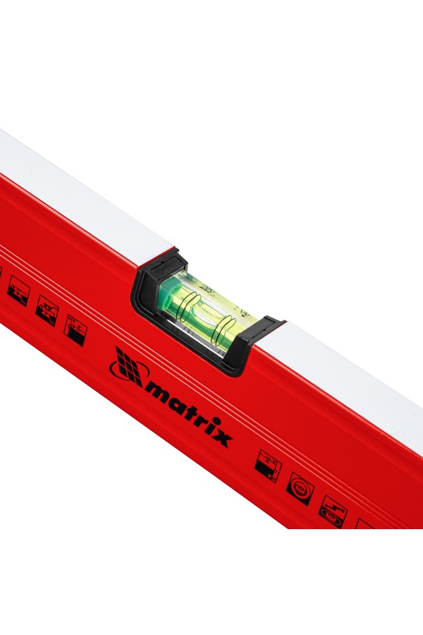 Уровень алюминиевый магнитный, 2000 мм, фрезерованный, 3 глазка (1 зеркальный) усиленный Matrix