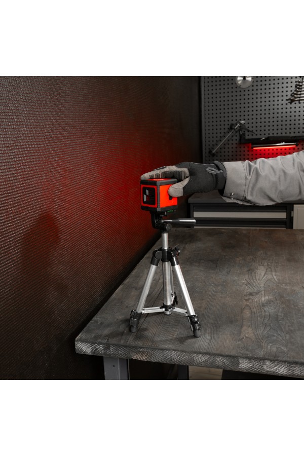 Лазерный уровень XQB RED Pro SET, 10 м, красный луч, батарейки, штатив MTX