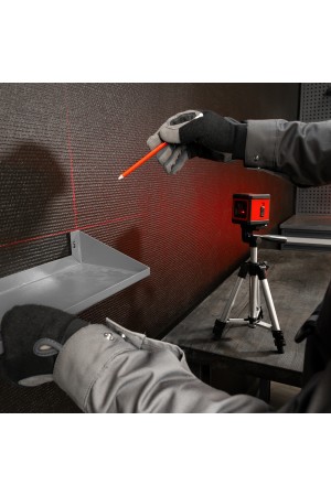 Лазерный уровень XQB RED Pro SET, 10 м, красный луч, батарейки, штатив MTX
