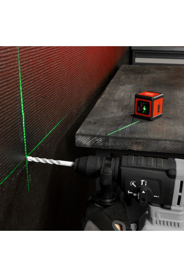 Лазерный уровень XQB GREEN Basic SET, 20 м, зеленый луч, батарейки, резьба 1/4